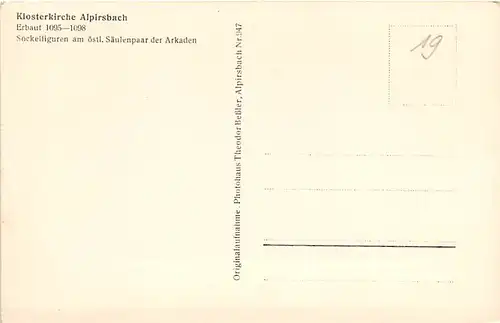 Alpirsbach Klosterkirche Sockelfiguren östl. Säulenpaar d. Arkaden ngl 143.317