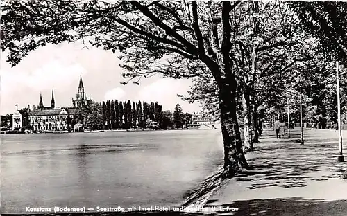 Konstanz (Bodensee) Seestraße mit Insel-Hotel und Basilika gl1960 144.783