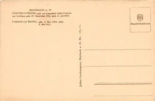 Marbach a.N. Charlotte von Schiller und Friedrich von Schiller ngl 143.798