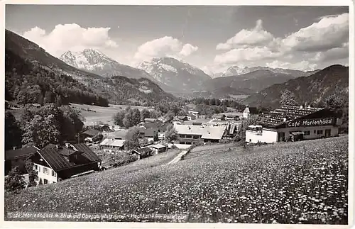 Berchtesgaden Café Marienhäusl und Panorama gl1952 144.026