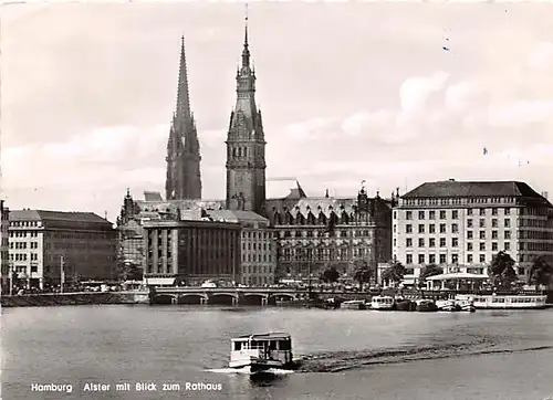 Hamburg Alster mit Blick zum Rathaus gl1958 143.520