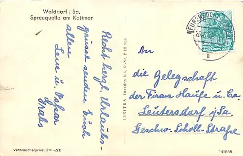 Walddorf/Sachsen Spreequelle am Kottmar gl1961 144.056