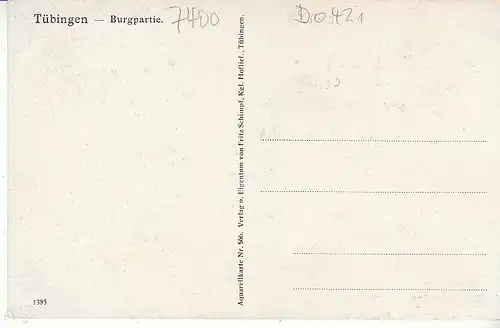 Tübingen Burgpartie Künstlerkarte ngl D0421