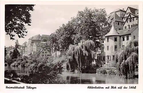 Tübingen Hölderlinturm mit Blick auf das Schloss ngl 144.657