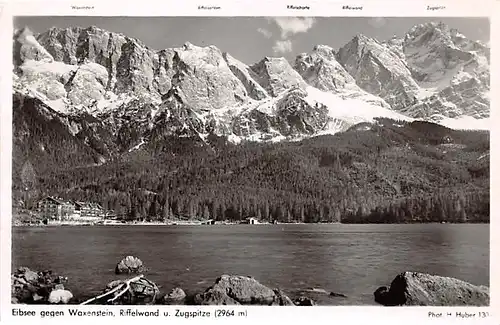 Der Eibsee gegen Waxenstein, Riffelwand und Zugspitze ngl 144.832