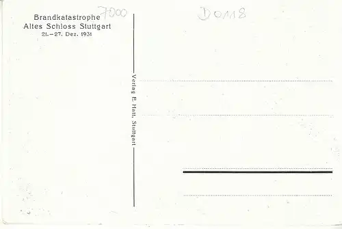Stuttgart Brand 1931 Nach dem Brand ngl D0118