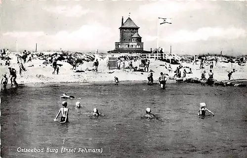 Ostseebad Burg (Insel Fehmarn) Strandleben glca.1950 143.856