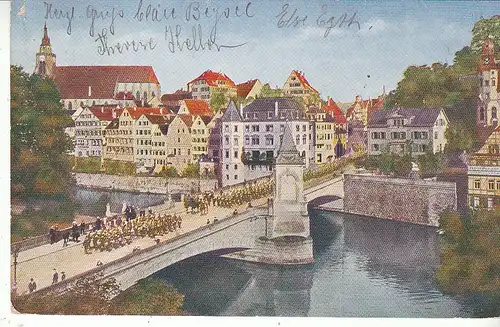 Tübingen Parade auf der Eberhardbrücke gl1921 D0150