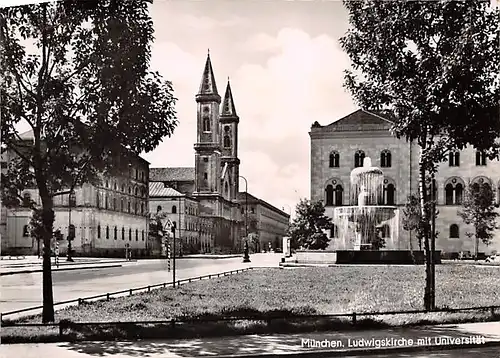 München Ludwigskirche mit Universität gl19? 145.163