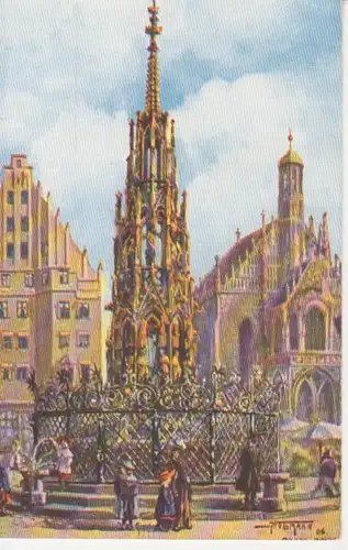 Nürnberg Schöner Brunnen mit Frauenkirche ngl 217.942