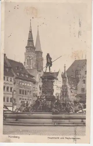 Nürnberg Hauptmarkt und Neptunbrunnen gl1913 217.947