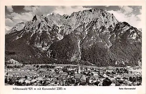 Mittenwald Panorama mit Karwendel gl1953 143.391