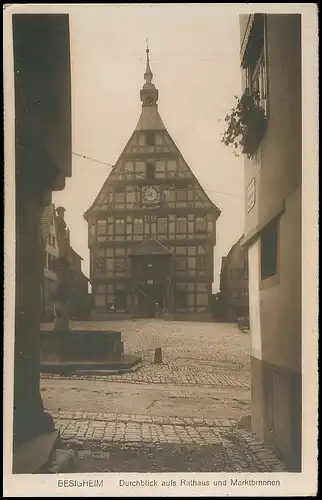 Besigheim Durchblick auf das Rathaus und Marktbrunnen gl1918 140.035