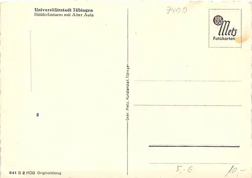 Tübingen Hölderlinturm mit Alter Aula ngl 145.235