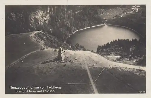 Feldberg Schwarzwald Bismarckturm mit Feldsee vom Flugzeug glum 1930? D1775