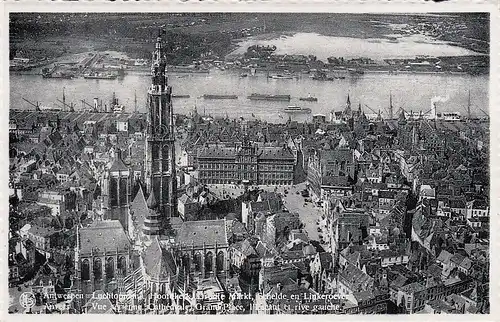 Anvers Vue aerienne: Cathédrale Grand'Place ngl D4042