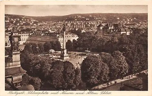 Stuttgart Schlossplatz mit Neuem und Altem Schloss ngl 144.961