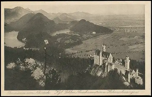 Schloss Neuschwanstein und Hohenschwangau Neudeck-Panorama ngl 140.122