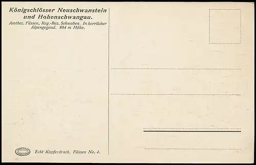 Schloss Neuschwanstein und Hohenschwangau Neudeck-Panorama ngl 140.122