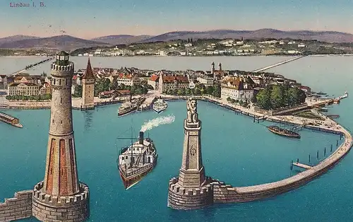 Lindau i.Bodensee Hafen-Ausfahrt gl1926 D1122