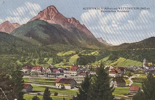 Mittenwald mit Wetterstein gl1928? D1111