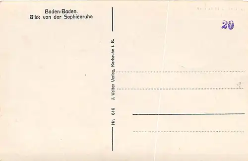 Baden-Baden Blick von der Sophienruhe ngl 144.978