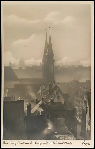 Nürnberg Blick von der Burg auf die Kirche ngl 140.167