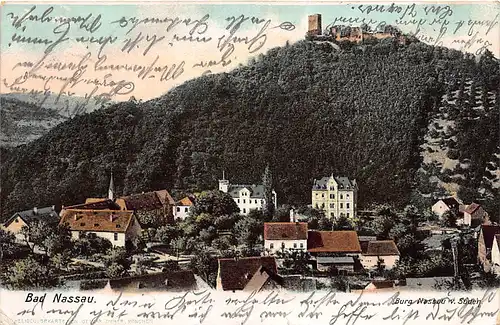 Bad Nassau Blick zur Burg von Süden gl1904 146.174