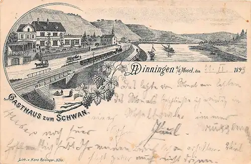 Winningen an der Mosel Gasthaus zum Schwan bahnpgl1893 146.186