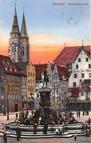 Nürnberg Neptunbrunnen gl1913 143.811