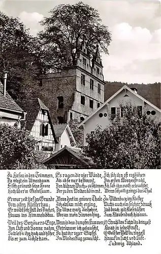 Hirsau im Schwarzwald - Teilansicht und Gedicht von L.Uhland ngl 144.749