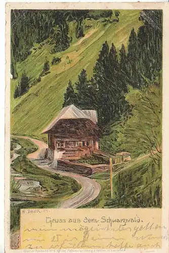 H. DAUER Gruss Schwarzwald-Haus gl1899 D0470