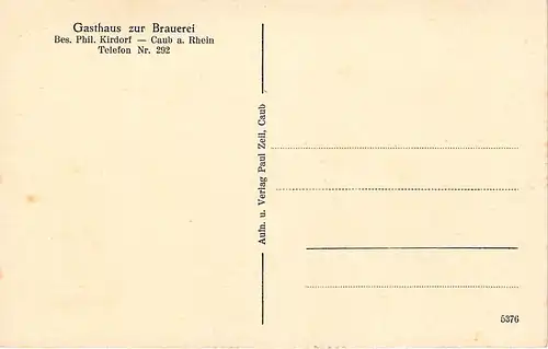 Caub am Rhein Gasthaus zur Brauerei ngl 146.255