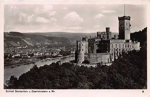 Schloss Stolzenfels und Oberlahnstein am Rhein gl1938 146.285