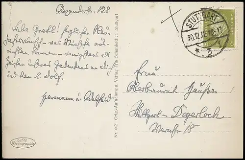 Stuttgart Schiller-Denkmal gl1932 140.297
