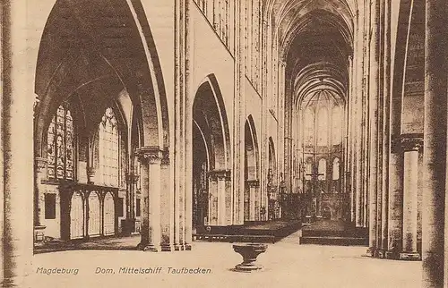 Magdeburg Dom Mittelschiff Taufbecken gl1911 D1195