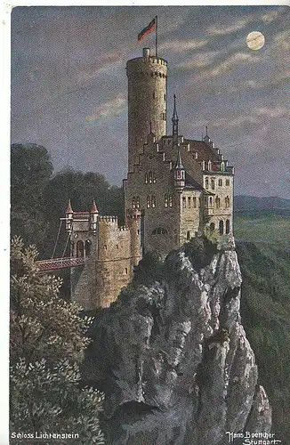 Mondschein über Schloß Lichtenstein ngl D0587