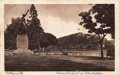 Koblenz Goerres-Denkmal mit Ehrenbreitstein gl1930 146.093