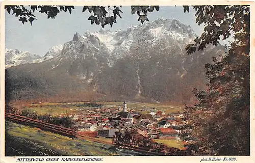 Mittenwald gegen Karwendelgebirge gl1935 145.109