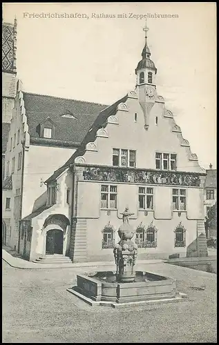 Friedrichshafen am Bodensee Rathaus mit Zeppelinbrunnen ngl 140.114