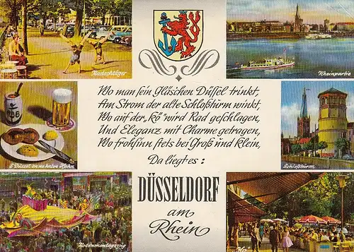 Grüße aus Düsseldorf am Rhein Mehrbildkarte ngl D4768