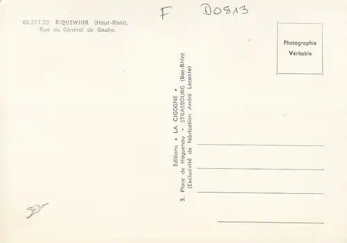 Riquewihr (Haut Rhin) Rue du Général de Gaulle ngl D0813
