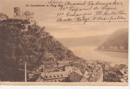 St. Goarshausen mit Burg Katz feldpgl1920 219.432