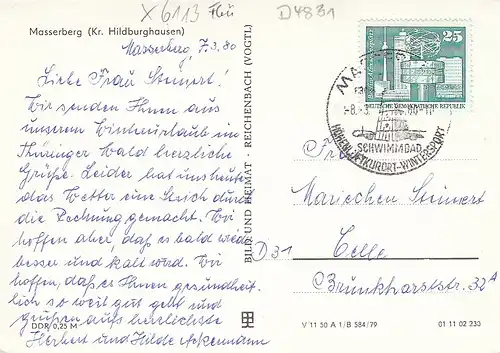 Masserberg Kr. Hildburghausen Mehrbildkarte gl1980 D4831