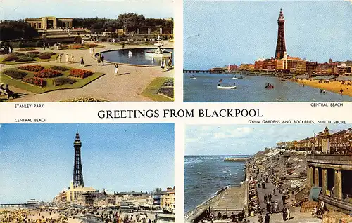 England: Blackpool Stanley Park Central Beach Gynn Gardens gl1957 147.117
