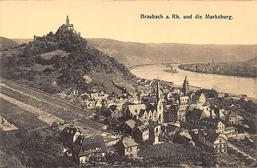 Braubach am Rhein mit der Marksburg ngl 146.305