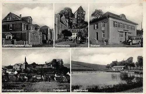 Katzenelnbogen Schule Einrichstraße Postamt Schwimmbad Panorama gl1934 146.321