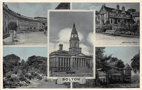 England: Bolton Teilansichten Mehrbildkarte gl1955 147.148