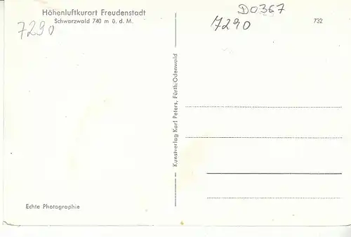 Freudenstadt Schwarzwald und Umgebung ngl D0367