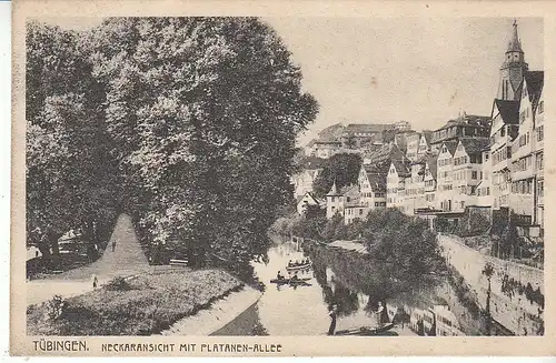 Tübingen Neckaransicht mit Platanenallee gl1935 D0418